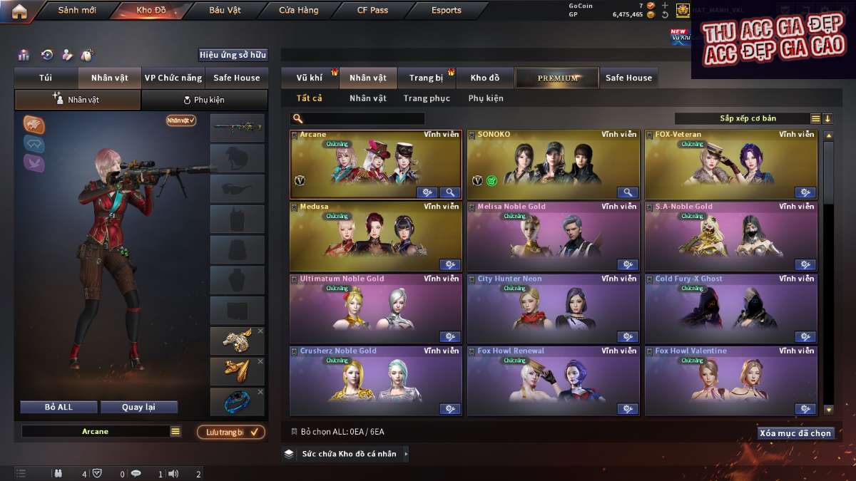 shop acc cf uy tin gia re